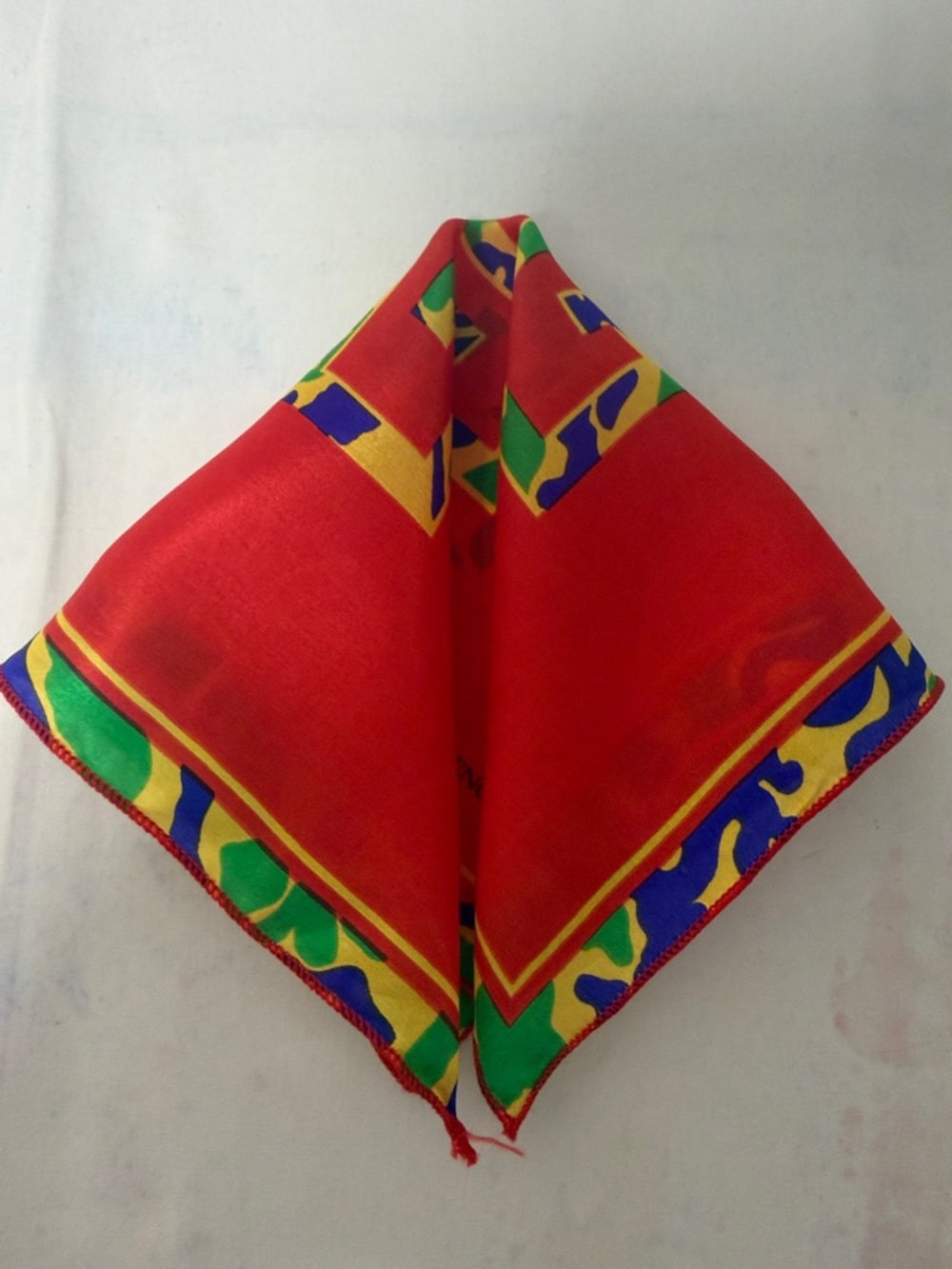 Vintage Givenchy Amarige Silk Scarf Pocket Square 4G Logo - Picture 5 of 8